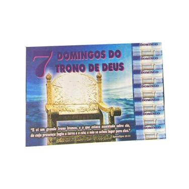 Imagem de Cartela Domingo Trono de Deus - 7 dias (100 unidades) - Papel Couchê l