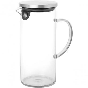 Imagem de Jarra de Vidro Borossilicato 1,5L com Alça Tampa Hermética Removível em Silicone e Aço Inoxidável Transparente Genérico