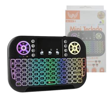 Imagem de Mini Teclado Bluetooth Wireless com Led e Receptor Usb para Smart Tv e Pc Altomex