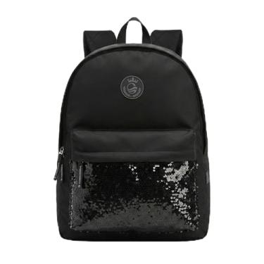 Imagem de SANTINO Mochila Juvenil Le Morne Cobra D’Água Poliéster PVC Black Piano Brilho Fashion Rosa Azul 16" 8L