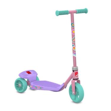 Imagem de Patinete Infantil Meu Primeiro Rosa e Lilás com 3 Rodas Até 50kg para Crianças Brinquedos Bandeirante