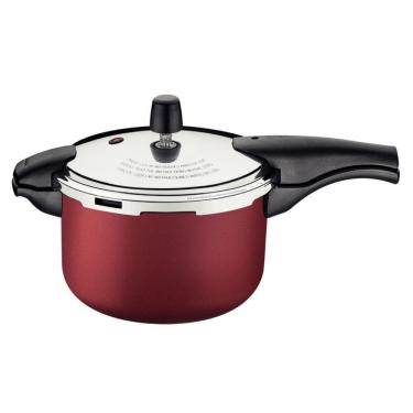 Imagem de Panela de Pressão Vancouver Alumínio Antiaderente 6L 24cm Vermelho com Válvulas de Segurança Tramontina