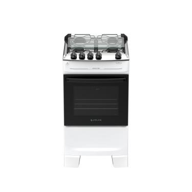 Imagem de Fogão de Piso 4 Bocas a Gás Atlas Mônaco Top Mesa Inox Acendimento Automático Branco Bivolt
