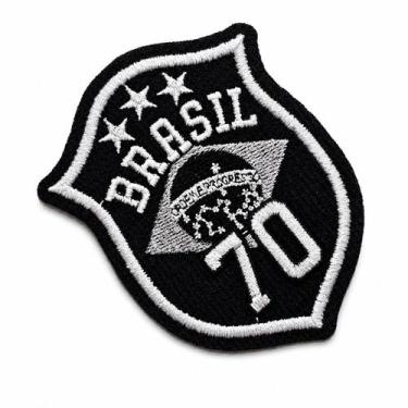 Imagem de TBR091-070B Patch Brasil Campeão 1970 Futebol Retrô Bordado Termo Ades
