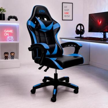 Imagem de Cadeira Gamer Ergonômica Reclinável com Almofadas Lombar e Cervical  m