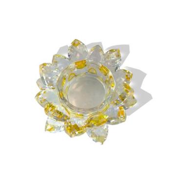 Imagem de Castiçal de Vidro - Flor de Lotus - Apex, Amarelo