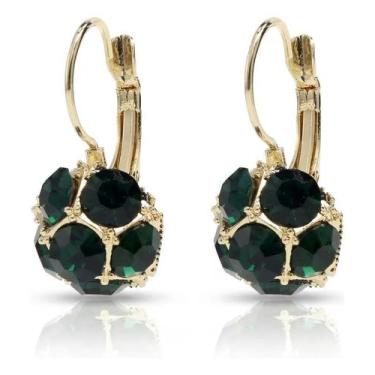 Imagem de Brinco Feminino Anzol Dourado Delicado Pedra Moda Fashion - Lojas La&N