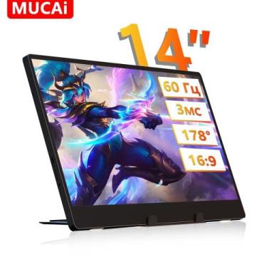 Imagem de Monitor Portátil MUCAI N140S36 14 HD 1366x768 60Hz, USBC e Mini HDMI