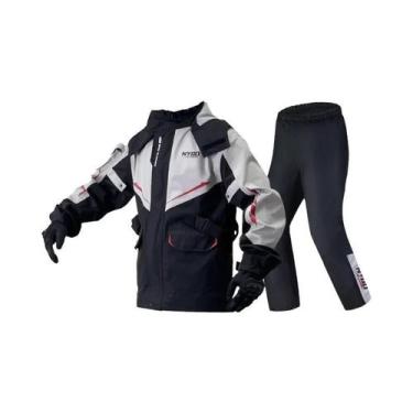 Imagem de Conjunto De Capa De Chuva Para Motocicleta Impermeável Jaqueta E Calça