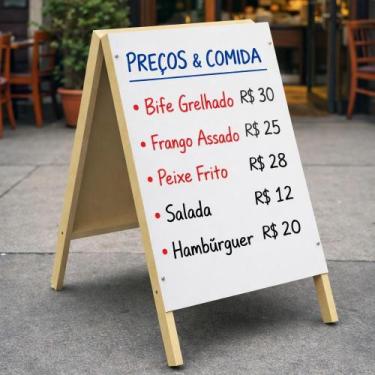 Imagem de Cavalete De Calçada Dupla Face Lousa Branca Multiuso Avisos - Junges
