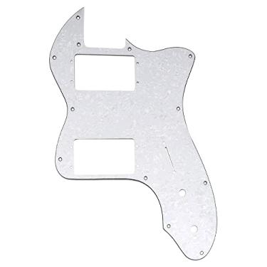 Imagem de Musiclily Pro 12 Furos Ampla Gama HH Escudo para Guitarra EUA/México Fender 72 Tele Thinline Style, 4 camadas Branco Perolado