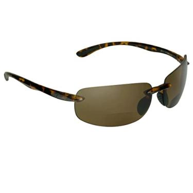 Imagem de proSPORT Óculos de sol bifocais polarizados para homens e mulheres. Estilo esportivo durável e leve sem aro, Tartaruga com estojo rígido, Large
