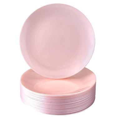 Imagem de Silver Spoons Pratos descartáveis de plástico para sobremesa | Blush Opulence | 10 peças - 19 cm