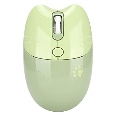 Imagem de Rato sem fio Cat Paw, 2.4G Dual Mode, Nível 3 DPI, Rato Bluetooth Silencioso de Desenho Animado, Rato Infantil Menina para PC Laptop Tablet(verde)