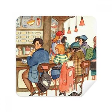 Imagem de Miaoji Pintura Gato Restaurante Catch Rat Óculos Pano Pano Limpador de Tela Tecido Camurça Pacote com 2