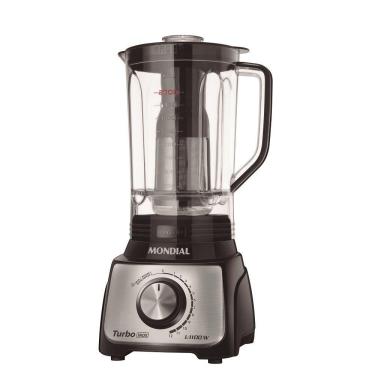 Imagem de Liquidificador Mondial Turbo Inox L-1100 BI 12 velocidades 1100 W 3 litros com filtro - Preto