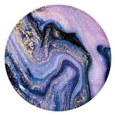 Imagem de Mouse pad HEVITDA, base de borracha antiderrapante, mousepad com borda costurada, mouse pads redondos para jogos, mouse pad para escritório à prova d'água, tamanho pequeno 19,05 x 19,05 cm, Abstract Marble Purple