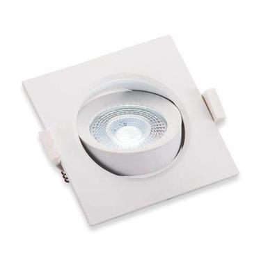 Imagem de Spot Led Quadrado Embutir Branco 3W Luz Amarela 3000K