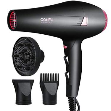 Imagem de CONFU Secador de cabelo profissional de secagem rápida 1875W, secador de cabelo iônico de cerâmica infravermelho com concentrador, difusor e pente