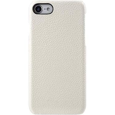 Imagem de KKFAUS Capa de telefone traseira com textura de lichia, para Apple iPhone 7/8/SE 2020 (4,7 polegadas) capa respirável à prova de choque de couro [proteção de tela e câmera] (cor: branco)