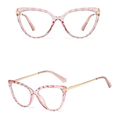 Imagem de Óculos de olho de gato fashion para mulheres retrô feminino óculos claros populares mate, 4, china