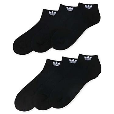 Imagem de Meia masculina Adidas Athletic de corte baixo (pacote com 6), Black/White Originals, 6-12