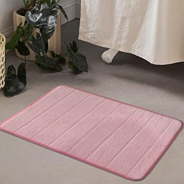 Imagem de SHENGANG Tapete de banho Almofada de espuma de memória de lã coral antiderrapante Absorção de água Tapete Banheira Chuveiro Capacho, 1,40x60cm