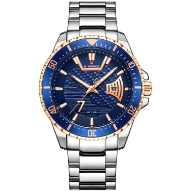 Imagem de Relógio de Quartzo Masculino em Aço Inoxidável Clássico Luxuoso A Prova D`água