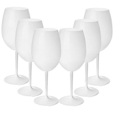 Imagem de Taça De Vinho Acrílico Branca Roma Curves 600ml - 6 Un - Neoplas