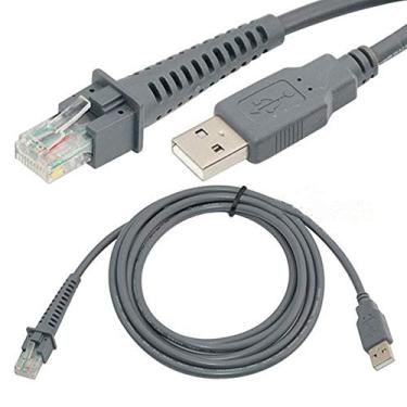 Imagem de Cabo USB A Macho para RJ45 ANRANK UR2208AK 2 m para Scanner de códigos de barras com símbolo LS4278 LS2208 2208AP (cinza)