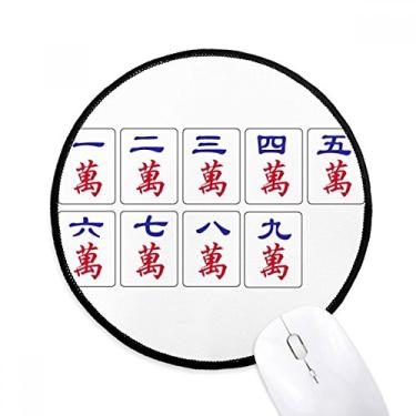 Imagem de DIYthinker Tapete de mouse tradicional da cultura chinesa Mahjong jogo desktop escritório tapete redondo para computador