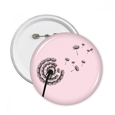 Imagem de Flores plantas contorno dente-de-leão pinos redondos crachá botão emblema acessório decoração 5 peças