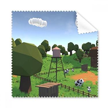 Imagem de Farm Game Tree Cow Scene Glasses Pano de Limpeza Presente Limpador de Tela de Telefone 5 peças
