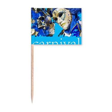Imagem de Marcador de palito de dente Carnival Love Between Men Women Decoração de festa