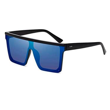 Imagem de Óculos de Sol Quadrados Grandes Feminino Armação Grande Retro Gradiente Óculos de Sol para Homens Vintage Óculos UV400, azul, tamanho único