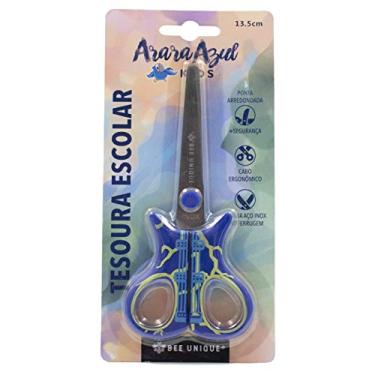 Imagem de Tesoura Escolar Lâmina Inox - Formato Guitarra 13,5 Cm, Bee Unique, DS-SO0053