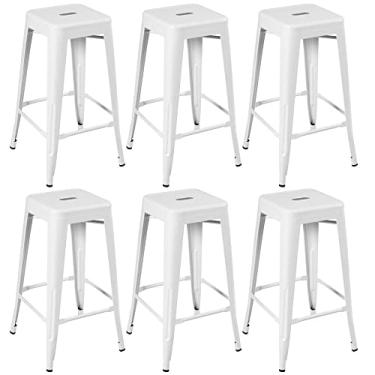 Imagem de Loft7, Kit 6 x banquetas altas Iron Tolix Kit Industrial Kit Vintage Kit Branco