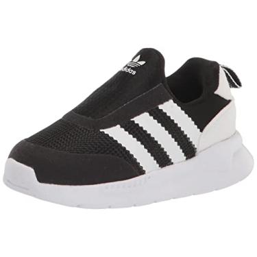 Imagem de adidas Originals Tênis unissex infantil Zx 360, Núcleo preto/branco/preto, 11 Little Kid