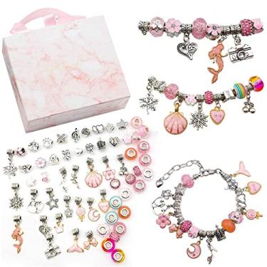 Imagem de menolana Kit Para Fazer Pulseiras Para Meninas, Kit De Pulseiras Com Miçangas, Pingentes Para Joias, Pulseiras Para Artesanato Diy 4.5 x 4.72x 1.97 " Não Se Aplica