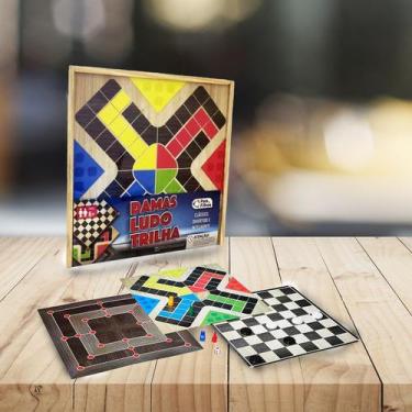 Jogo de Tabuleiro 3 Jogos Ludo, Dama e Trilha Pais e Filhos em Promoção na  Americanas