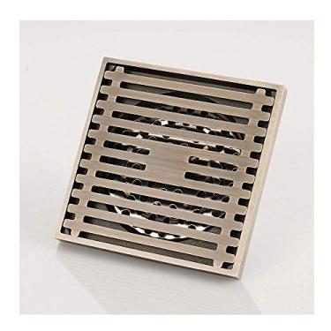 Imagem de Todos os ralos de cobre do piso anti-odor banheiro toalete piso ralo máquina de lavar roupa sala de banho esgoto Tee piso tampa de drenagem