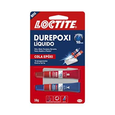 Imagem de Loctite Cola Epoxi Líquida Durepoxi, cola transparente de alta resistência, resina líquida ideal para uso doméstico e profissional, adesivo à prova d'água, embalagem de 2x8g = 16g