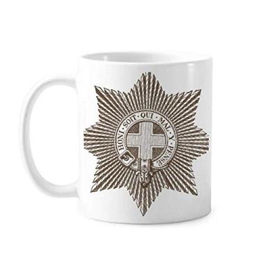 Imagem de Caneca de cerâmica barroca preta e branca com cinto de estrela, copo de porcelana de café