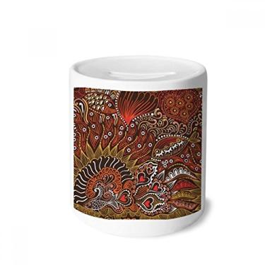 Imagem de DIYthinker Caixa de moedas de cerâmica com estampa decorativa colorida e abstrata para guardar dinheiro