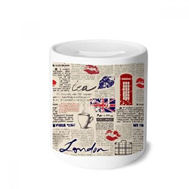 Imagem de DIYthinker Jornal Lábios Kiss Café Bandeira do Reino Unido Caixa Dinheiro Cerâmica Porta-Moedas Presente