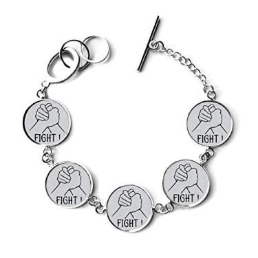 Imagem de DIYthinker Pulseira de pulso de luta livre personalizada com pingente de corrente