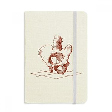 Imagem de Caderno de esqueleto humano, quadril, capa dura de tecido, diário clássico A5