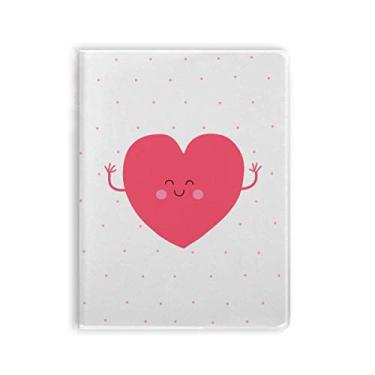 Imagem de Diário de capa macia para caderno de coração com rosto sorridente rosa Dia dos Namorados