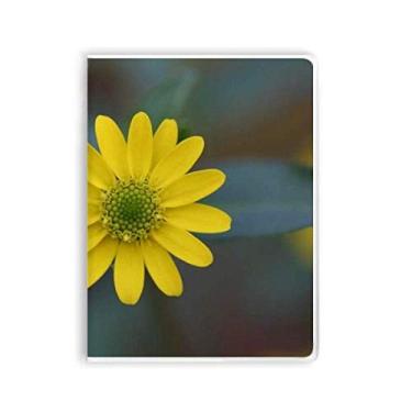 Imagem de Caderno de crisântemo verde com flores amarelas e capa macia Diário