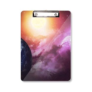 Imagem de Planeta Terra, vermelho, azul, colorido, prancheta, pasta, bloco de notas A4